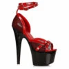 709-SLEEK, 7 Inch Heel Studs Ankle Wrap Platform Sandal