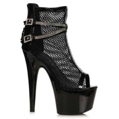 709-SWANK, 7 Inch Fishnet With Rhinestones Strap