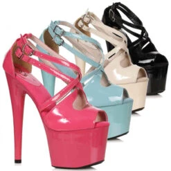 709-TINA, Platform Peep Toe Strappy Sandal