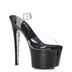 709-VINE, 7 Inch Heel With Rhinestones In Back CLEARANCE -Funky Lingerie Outlet 709 VINE blk 09296.1725900403