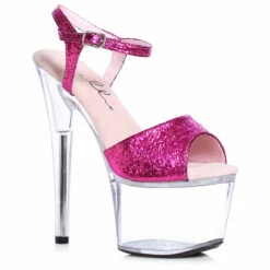 709-VITAL-C, 7 Inch Clear Platform Ankle Strap Sandal -Funky Lingerie Outlet 709 VITAL C fush 87440.1725834902