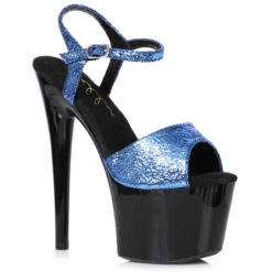 709-VITAL, 7 Inch Heel Platform Ankle Strap Sandal -Funky Lingerie Outlet 709 VITAL blue 64249.1725834788