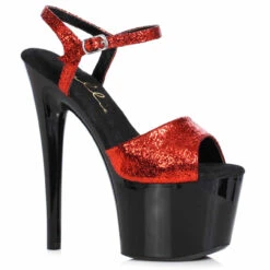 709-VITAL, 7 Inch Heel Platform Ankle Strap Sandal -Funky Lingerie Outlet 709 VITAL red 71168.1725834662