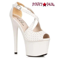 709-WICKED, 7 Inch Peep-Toe Platform With Studs CLEARANCE -Funky Lingerie Outlet 709 WICKED wht FP 53843.1699718800