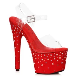 709-ZEAL, 7 Inch Rhinestones Platform Sandal CLEARANCE