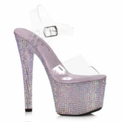 709-Ziamond, 7 Inch Rhinestones Platform Sandal CLEARANCE -Funky Lingerie Outlet 709 ZIAMOND Lav 55538.1678299029