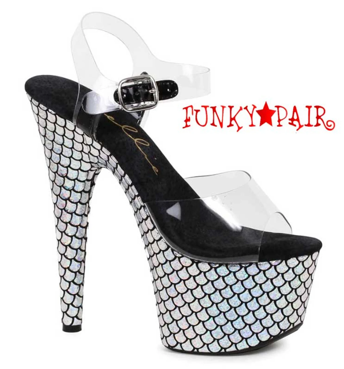 709-Mermaid 7" Heel And An Iridescent Finish CLEARANCE 4 709-Mermaid 7" Heel And An Iridescent Finish CLEARANCE - Image 2