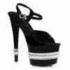 Ellie Shoes | 710-JULIET, Rhinestones Platform Sandal -Funky Lingerie Outlet 710 Juliet blk 72758.1584940704