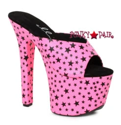 711-Glaze, 7 Inch Slide With Star Print -Funky Lingerie Outlet 711 GAZE pnk 96798.1534238000
