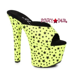 711-Glaze, 7 Inch Slide With Star Print -Funky Lingerie Outlet 711 GAZE yell 88386.1534237982