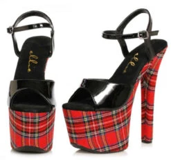 711-MARY, 7" Plaid Stiletto Heel By Ellie