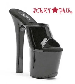 711-Vanity 7" Heel Platform Slide CLEARANCE -Funky Lingerie Outlet 711 Vanity Black 17650.1537740053