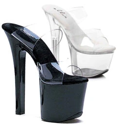 711-Coco 7" Stripper Double Strap Slide Heels CLEARANCE