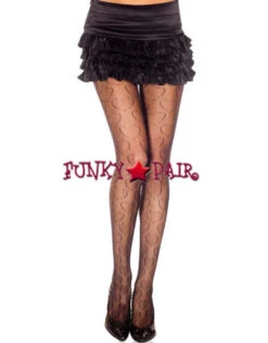 MUSIC LEGS ML-7262, Heart Accent PantyHose