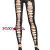 LA-7331, Shredded Back Opaque Footless Tights -Funky Lingerie Outlet 7331 30021.1534209813