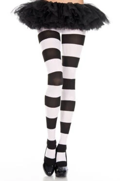 MUSIC LEGS ML-7422, Wide Striped Pantyhose