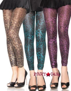 LA-7450, Leopard Print Footless Tights