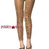 LA-7535, Lurex Leopard Print Footless Tights