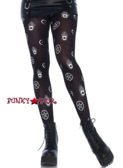 LA-7741, Mystical Symbol Printed Tights