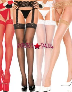MUSIC LEGS ML-7800, Lace Top Garter Belt Stockings