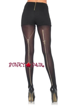 LA-7927, Zipper Print Backseam PantyHose