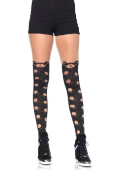 LA-7949, Beary Paw Print Opaque PantyHose