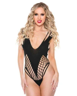 MUSIC LEGS ML-8133, Shredd Strap Teddy -Funky Lingerie Outlet 8133 Black2 38403.1706681571