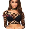 LEG AVENUE LA-81567, Rave Pothole Crop Top -Funky Lingerie Outlet 81567 01 001 04886.1521616583