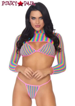 LA81580, Rainbow Fishnet Bikini Set