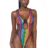 LEG AVENUE LA81586, Rainbow Cut Out Bodysuit -Funky Lingerie Outlet 81586 01 101 50530.1568189682