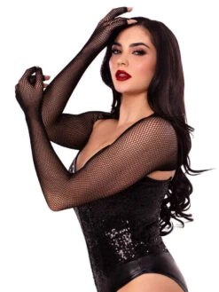 LA81590, Fishnet Fingerless Gloved Shrug -Funky Lingerie Outlet 81590 04 001 60296.1742517649