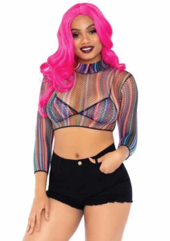 Leg Avenue | LA81607, Striped Fishnet Bikini Set -Funky Lingerie Outlet 81607 03 001 94060.1584850473