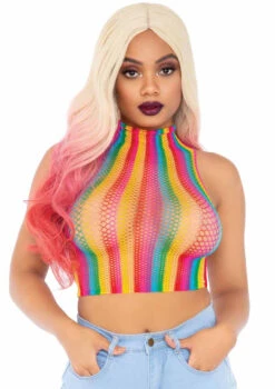 Leg Avenue | LA81610, Rainbow Crop Net Top
