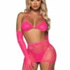 Leg Avenue | LA81617, Rhinestone Fishnet Garter Skirt Set -Funky Lingerie Outlet 81617 HP 37811.1669055931