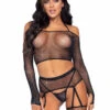 Leg Avenue | LA81618, Rhinestone Fishnet Crop Top Garter Set 2 Leg Avenue | LA81618, Rhinestone Fishnet Crop Top Garter Set -Funky Lingerie Outlet 81618 001 001 88760.1632896404
