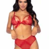 Leg Avenue | LA81620, Lace Crotchless Cutout Lingerie Set
