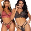 Leg Avenue | LA81623, Strappy Rhinestone Lace Bralette Set -Funky Lingerie Outlet 81623 89116.1623865876