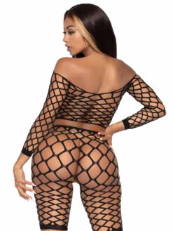 LA81633, Pothole Net Top And Shorts Set By Leg Avenue -Funky Lingerie Outlet 81633 002 001 45999.1630464716