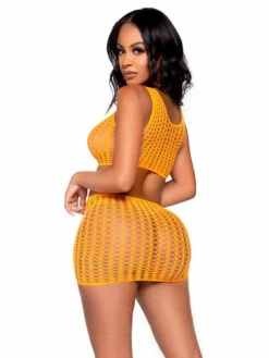LA81651, Crotchet Net Top And Mini Skirt Set By Leg Avenue -Funky Lingerie Outlet 81651 002 030 75883.1675109831
