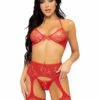 LA81656, Rhinestones Top And Garterbelt Stockings