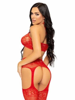 LA81656, Rhinestones Top And Garterbelt Stockings -Funky Lingerie Outlet 81656 002 003 27090.1669099936