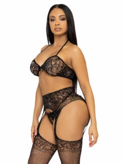 LA81656, Rhinestones Top And Garterbelt Stockings -Funky Lingerie Outlet 81656 004 001 42709.1669099955