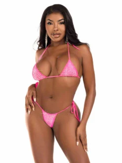 LA81663, Rhinestone Bikini Top & Thong Set -Funky Lingerie Outlet 81663 001 029 03637.1708477603