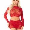 LA81668, Rhinestones Lace Crop And Mini Skirt -Funky Lingerie Outlet 81668 003 003 74841.1733245283