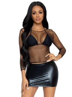 LA-8278, Long Sleeved Industrial Net Shirt -Funky Lingerie Outlet 8278 001 001 11848.1631906453