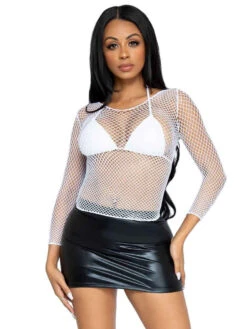 LA-8278, Long Sleeved Industrial Net Shirt -Funky Lingerie Outlet 8278 001 002 20750.1631906488