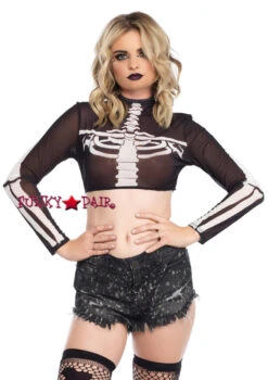 LEG AVENUE LA-8283, Rave Skeleton Crop Top -Funky Lingerie Outlet 8283 03 007 63740.1521613533