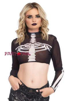 LEG AVENUE LA-8283, Rave Skeleton Crop Top -Funky Lingerie Outlet 8283 04 007 77036.1521613535