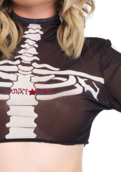 LEG AVENUE LA-8283, Rave Skeleton Crop Top -Funky Lingerie Outlet 8283 05 007 49210.1521613534