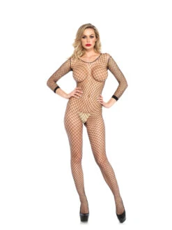 LA-8380, Long Sleeve FishNet BodyStocking -Funky Lingerie Outlet 8380 01 001 93812.1566628356